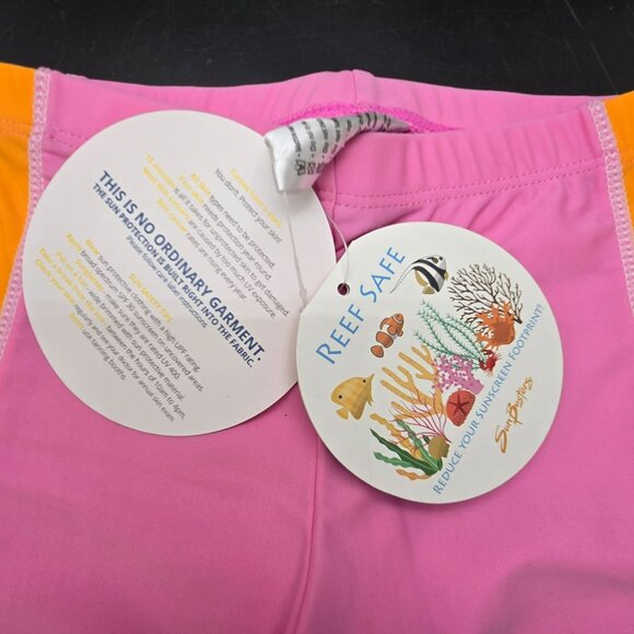 SunBusters Kids UPF 50+ Pink & Orange Swim Shorts 2-3Yrs Reef Safe JJ4132 - Picture 3 of 5